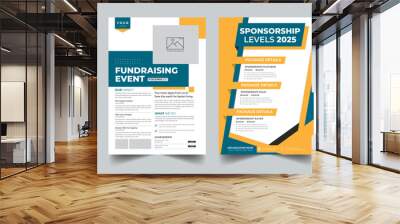 Nonprofit Event, Sponsorship Levels, Fundraising Flyers design layout with 2 style concept template Wall mural