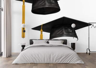 3D render of black graduation cap Wall mural