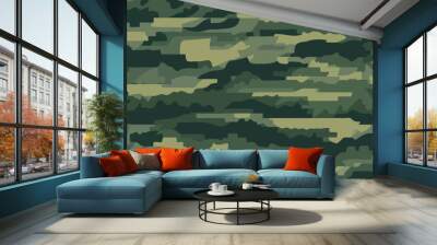 Seamless Colorful Tiger Camo Pattern Wall mural