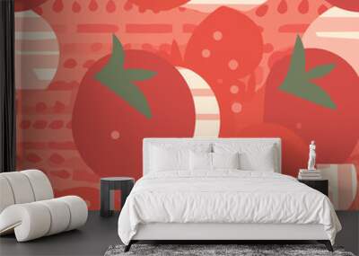 Seamless Colorful Tomato Pattern.

Seamless pattern of tomatos in colorful style. Add color to your digital project with our pattern! Wall mural