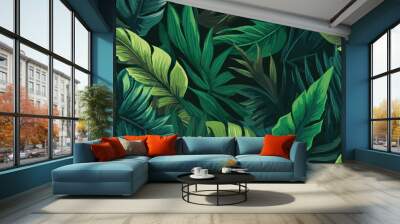 Seamless Colorful Tropical Leaves Pattern.

Seamless pattern of Tropical Leaves in colorful style. Add color to your digital project with our pattern!
 Wall mural