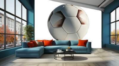 A high contrast soccer ball on white background Wall mural