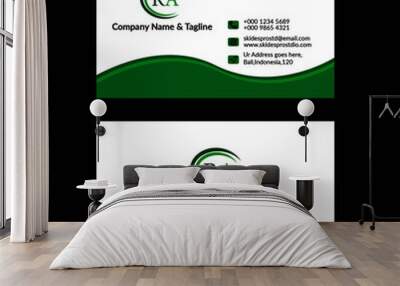 green business card design Wall mural