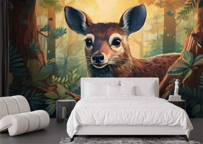 animals in the forest Wall mural