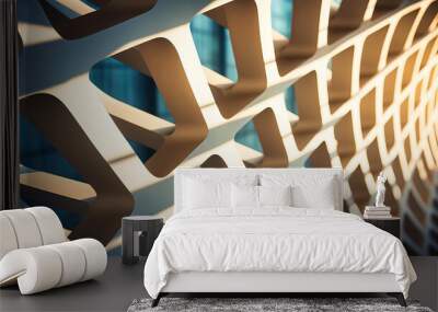 Abstract representation of architectural forms and shadows Wall mural