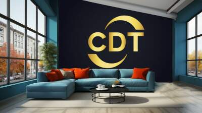 CDT logo. C D T design. White CDT letter. CDT, C D T letter logo design. C D T letter logo design in FIVE, FOUR, THREE, style. letter logo set in one artboard. C D T letter logo vector design. Wall mural