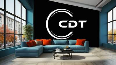 CDT logo. C D T design. White CDT letter. CDT, C D T letter logo design. C D T letter logo design in FIVE, FOUR, THREE, style. letter logo set in one artboard. C D T letter logo vector design. Wall mural