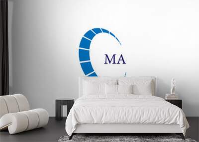 MA logo. M A design. White MA letter. MA, M A letter logo design. Initial letter MA linked circle uppercase monogram logo. M A letter logo vector design.  Wall mural