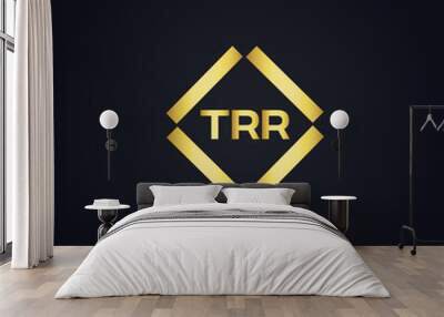 TRR logo. T R R design. White TRR letter. TRR, T R R letter logo design. T R R letter logo design in GOLD, GOLDEN LOGO, THREE, style. letter logo set in one artboard. T R R letter logo vector design.	 Wall mural