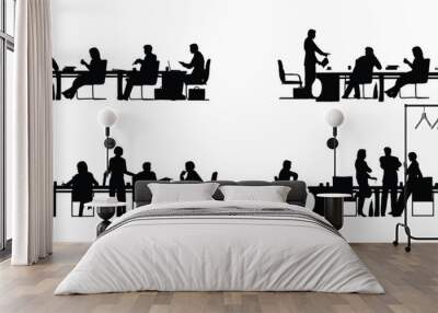 people meeting silhouette Wall mural