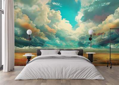 Conceptual Land and Sky Wall mural