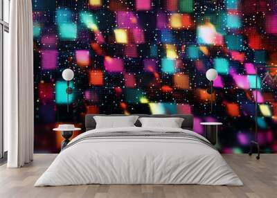 random pixel dot static varied colors intricate digital noise effect lively and abstract visual composition detailed patterns Wall mural