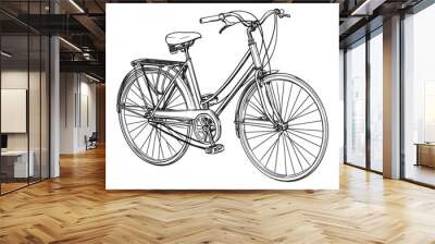 vintage bicycle on white background  Wall mural