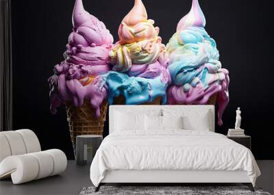 Eyecatching Ice cream dessert with colorful candies Wall mural