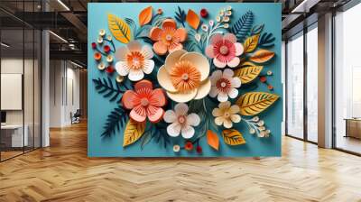 Gorgious spring sale banner with beautiful colorful flower can be used for template banners Wall mural