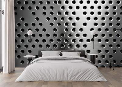 Unbelievable perforated light metal background Wall mural