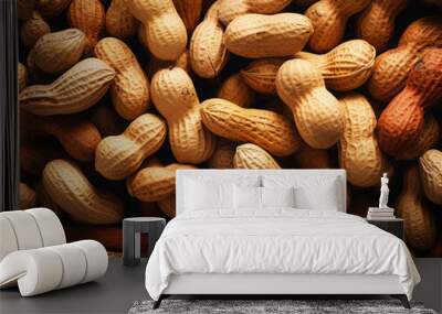 Wonderful Dried peanuts in closeup Wall mural