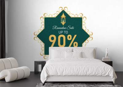 90 percent discount ramadan kareem sale banner, ramadan sale upto  90% discount, ramadan sale vectors, ramadan kareem discount vector Wall mural