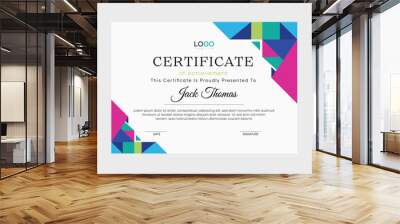 minimal abstract certificate vector. certificate. certificate background Wall mural