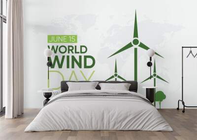 world wind day 15 june, incredible global wind day vector Wall mural