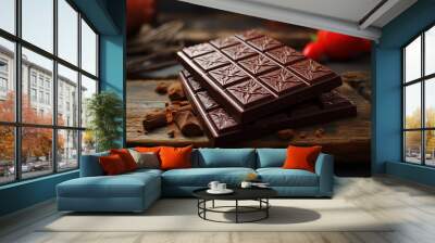 Eyecatching Chocolate composition with copyspace Wall mural