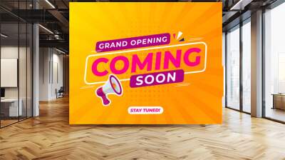 Grand opening coming soon sale poster sale banner design template with editable text Wall mural