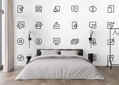 Internet  icon set. Containing online, computer, network, website, server, web design, hardware, software and programming. Wall mural