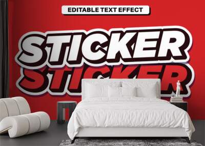 Editable Sticker Text Effect Wall mural