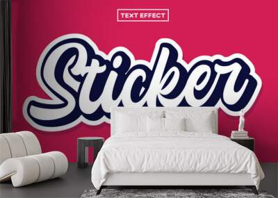 Sticker 3D Text Effect Wall mural