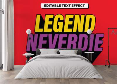 Vintage Comic Movie Style Fully Editable Text Effect - Legend Never Die Wall mural