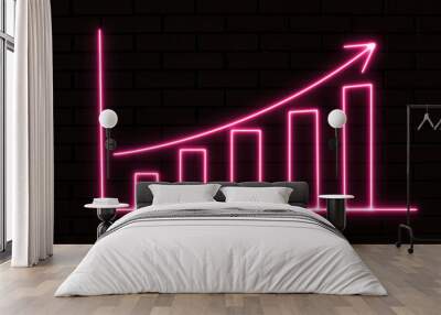 Growth chart icon design. bar chart with purple up arrow, vector icon or pictogram. Business diagram and graphs related objects Wall mural