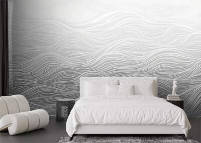 Wavy background. Hand drawn wave. Seamless wallpaper on horizontal surfaces. Stripe texture with many lines. Wall mural