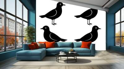 pebbles bird silhouette vector illustration  Wall mural