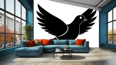 pigeon bird silhouette vector illustration Wall mural