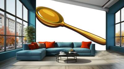 gold spoon isolated on white background. Wall mural