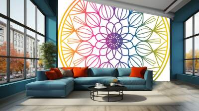 abstract mandala art, gradient color mandala, Mandala Line Illustration, Mandala Pattern Designs Wall mural