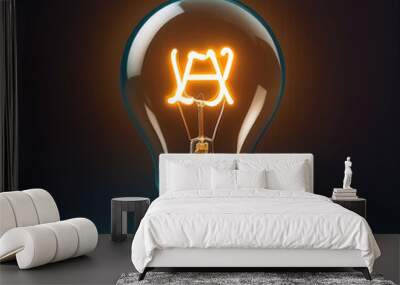 Glowing light bulb fuels ideas of innovation Wall mural