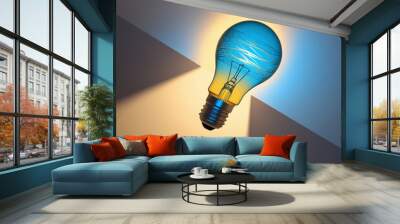 Glowing light bulb fuels ideas of innovation Wall mural