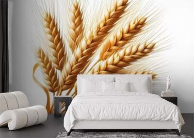 wheat ears isolated on white Wall mural