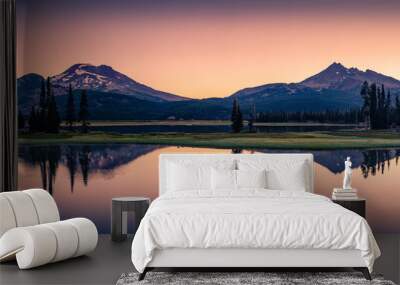 Sparks Lake in Central Oregon Cascade Lakes Highway, a popular outdoors vacation destination Wall mural