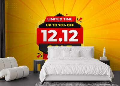 12 12 sale banner promotion template. stock clearance background. end of year banner template design Wall mural