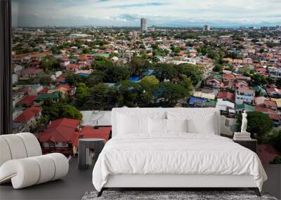 Aerial of BF Resort Village. A typical middle class subdivision in Metro Manila. Wall mural