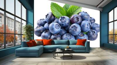 blueberries isolated on white background Wall mural