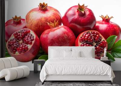 pomegranate isolated on white background Wall mural