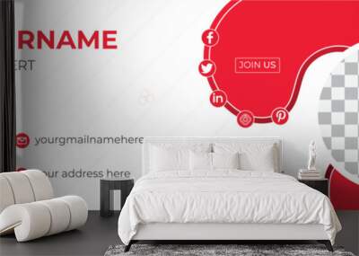 modern and minimal email signature or email footer and personal facebook cover template Wall mural