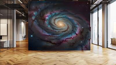 Colorful spiral galaxy, cut out Wall mural