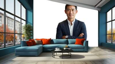 Asian male businessman, young executive Banking Finance Analyst Wall mural