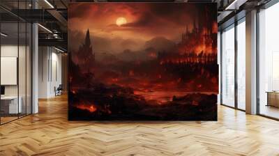 A wide shot of hell Wall mural