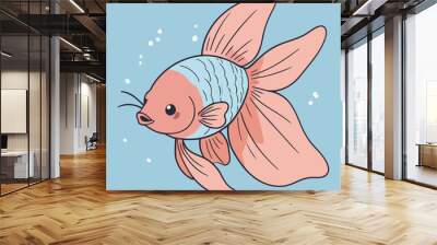 Vector illustration of a cute Betta for children book Wall mural