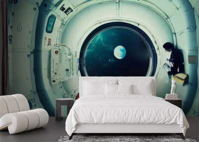 Lonely in spaceship Wall mural